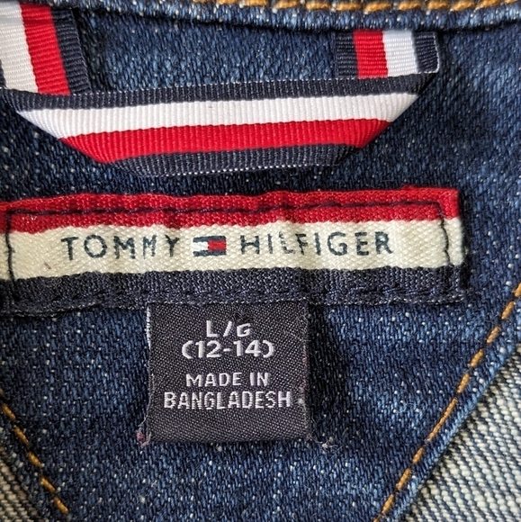 TOMMY HILFIGER l  Jean Jacket, Snap Buttons, Size L - Picture 6 of 12